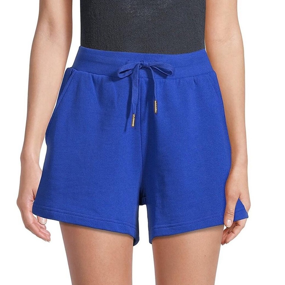 New WEWOREWHAT Drawstring Pull On Cotton Shorts Saphire Cobalt Blue Sz S